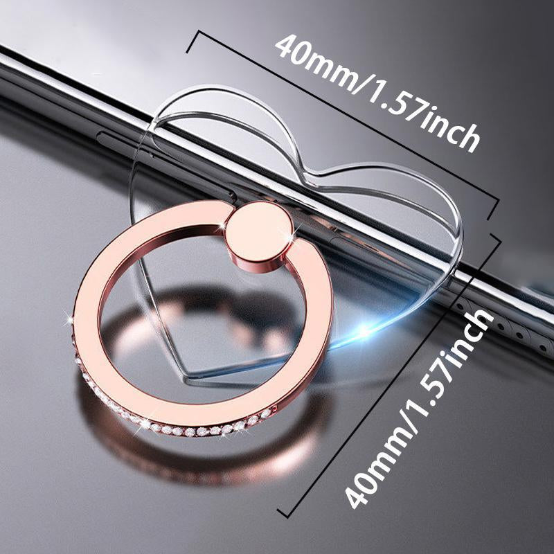 Fashion Clear Ring Phone Holder, Rhinestone Ring Design Phone Holder, Universal Phone Accessories for Iphone & Android Phone