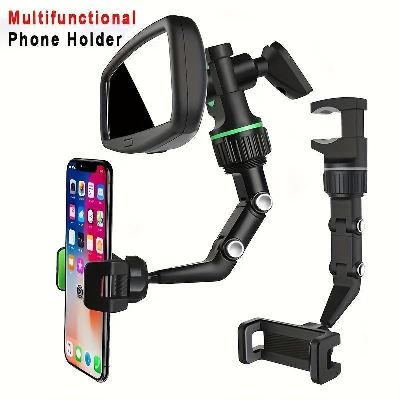 Multifunctional Adjustable Phone Holder, Rearview Mirror Phone Holder, Universal Rotating Car Phone Holder, Cell Phone Automobile Cradles