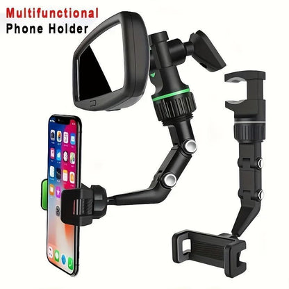 Multifunctional Adjustable Phone Holder, Rearview Mirror Phone Holder, Universal Rotating Car Phone Holder, Cell Phone Automobile Cradles