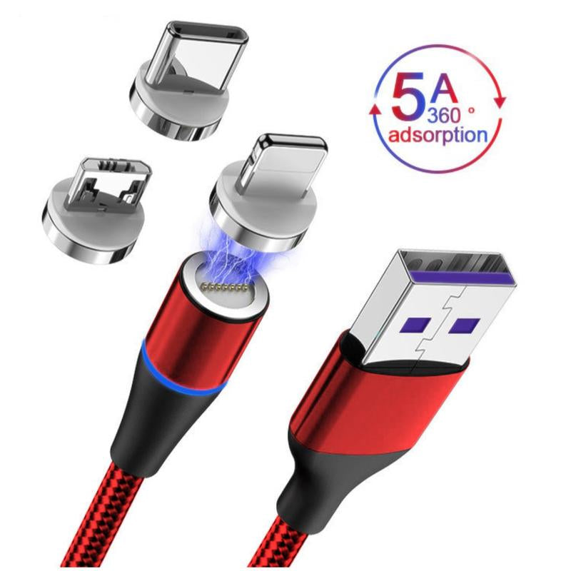 Magnetic 3 in 1 USB Fast Charging Cable Devices Smartphone Charger Computer Cellphone Electronic
