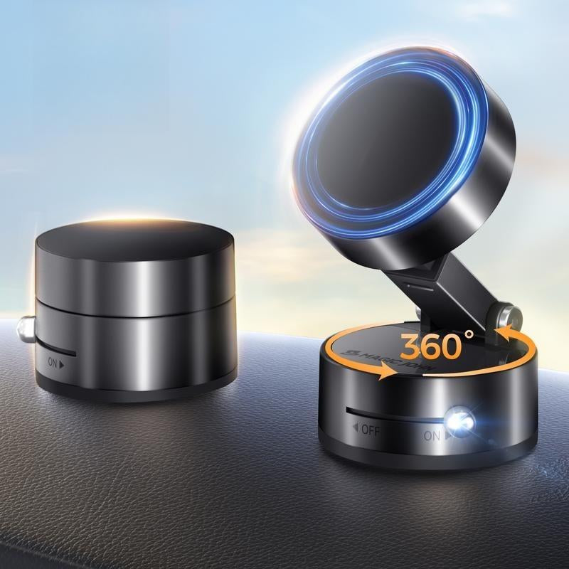 360° Adjustable Vacuum Magnetic Phone Holder, Suction Cup Phone Mount for Magsafe, Portable Cell Phone Magnetic Foldable Phone Stand Adjustable Magnetic Car Phone Mount Adjustable Magnetic Phone Stand Universal Car Phone Holder Mount