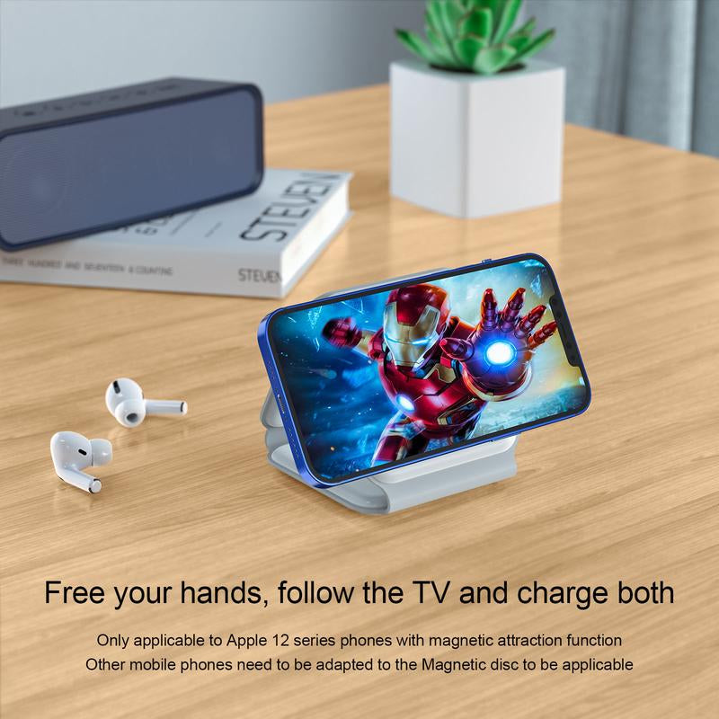 OMG! Nano 3 in 1 Wireless Charger for Iphone,Magnetic Foldable 3 in 1 Charging Station,Travel Charger for Multiple Devices for Iphone 15/14/13/12 Series,Airpods Pro,Iwatch Smartphone Electronic Pad Cellphone