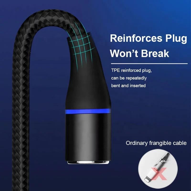 Magnetic 3 in 1 USB Fast Charging Cable Devices Smartphone Charger Computer Cellphone Electronic