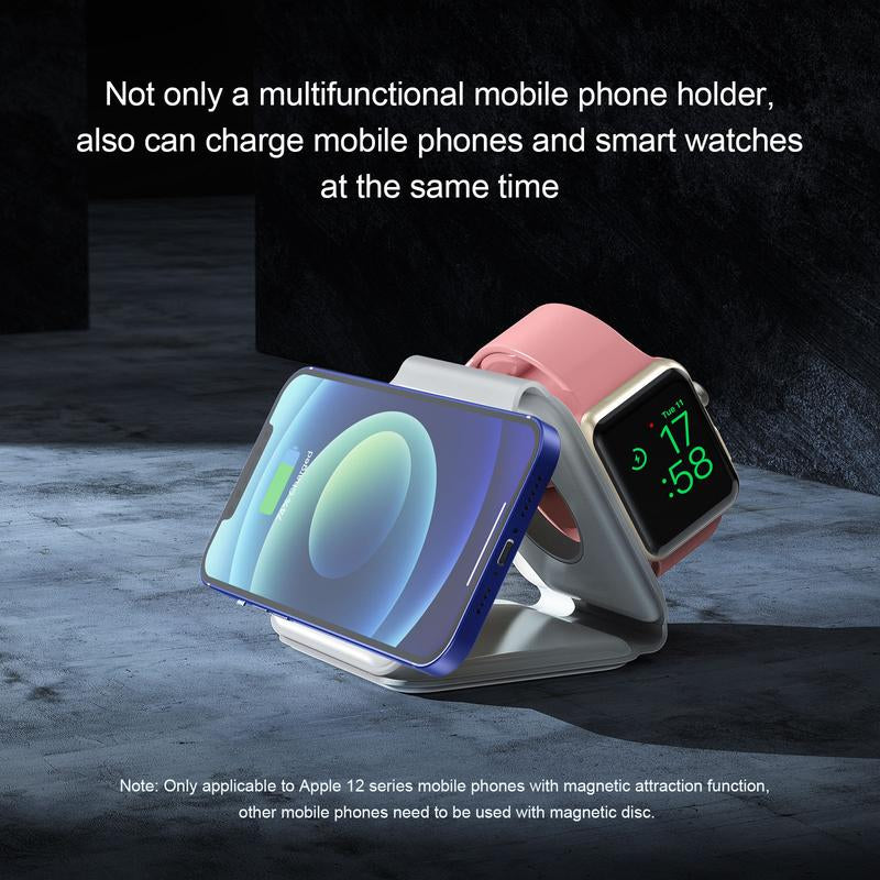 OMG! Nano 3 in 1 Wireless Charger for Iphone,Magnetic Foldable 3 in 1 Charging Station,Travel Charger for Multiple Devices for Iphone 15/14/13/12 Series,Airpods Pro,Iwatch Smartphone Electronic Pad Cellphone