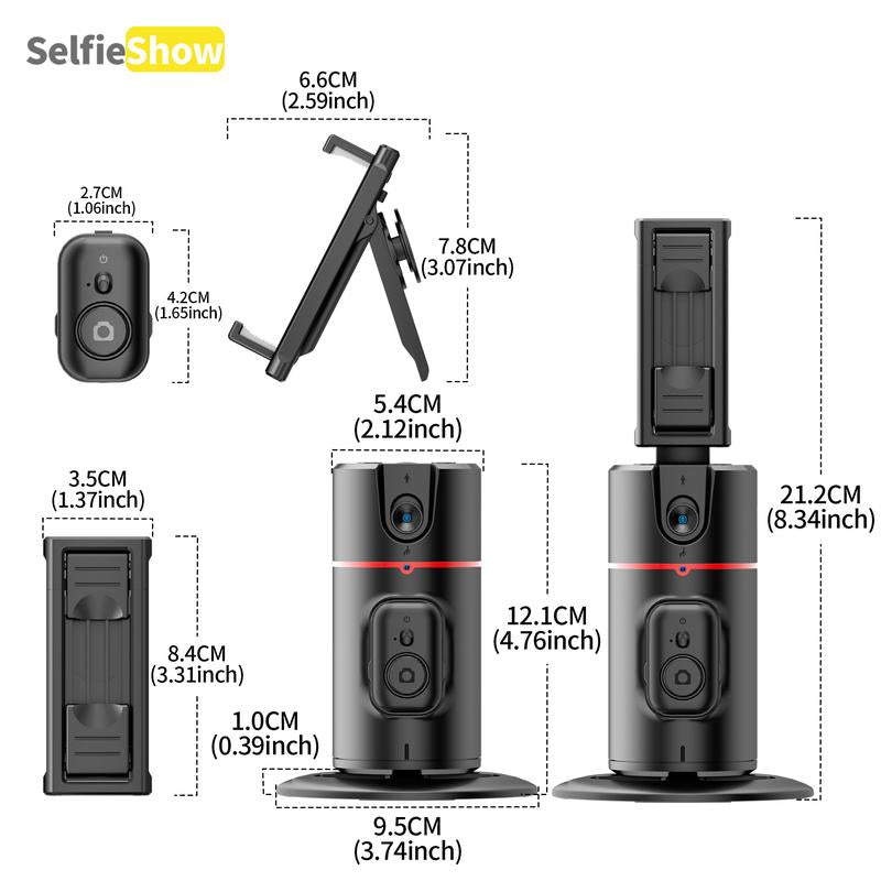 Phone Gimbal Stabilizer, 360° Rotatable Phone Live Broadcast Bracket with Remote Control, Rechargeable Adjustable Phone Desktop Stand for Phone Shooting, Phone Photography Accessories