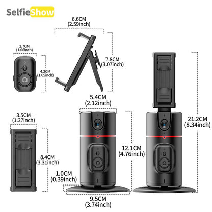Phone Gimbal Stabilizer, 360° Rotatable Phone Live Broadcast Bracket with Remote Control, Rechargeable Adjustable Phone Desktop Stand for Phone Shooting, Phone Photography Accessories