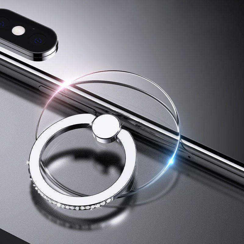 Fashion Clear Ring Phone Holder, Rhinestone Ring Design Phone Holder, Universal Phone Accessories for Iphone & Android Phone