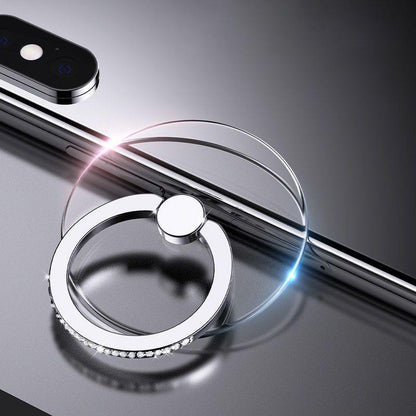 Fashion Clear Ring Phone Holder, Rhinestone Ring Design Phone Holder, Universal Phone Accessories for Iphone & Android Phone