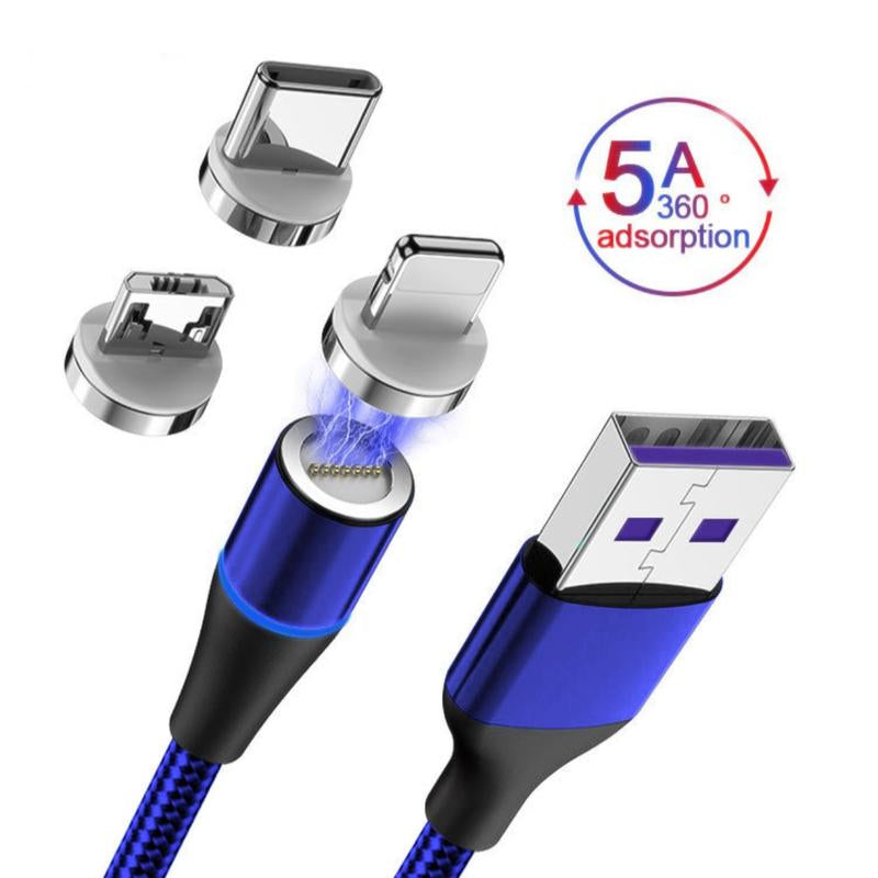Magnetic 3 in 1 USB Fast Charging Cable Devices Smartphone Charger Computer Cellphone Electronic