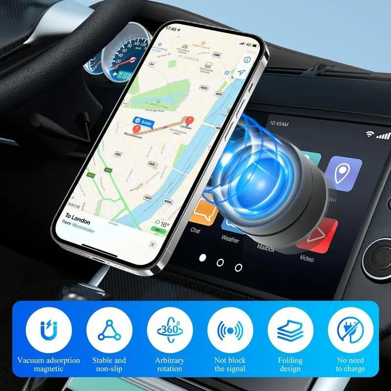 360° Adjustable Vacuum Magnetic Phone Holder, Suction Cup Phone Mount for Magsafe, Portable Cell Phone Magnetic Foldable Phone Stand Adjustable Magnetic Car Phone Mount Adjustable Magnetic Phone Stand Universal Car Phone Holder Mount
