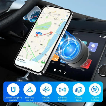360° Adjustable Vacuum Magnetic Phone Holder, Suction Cup Phone Mount for Magsafe, Portable Cell Phone Magnetic Foldable Phone Stand Adjustable Magnetic Car Phone Mount Adjustable Magnetic Phone Stand Universal Car Phone Holder Mount