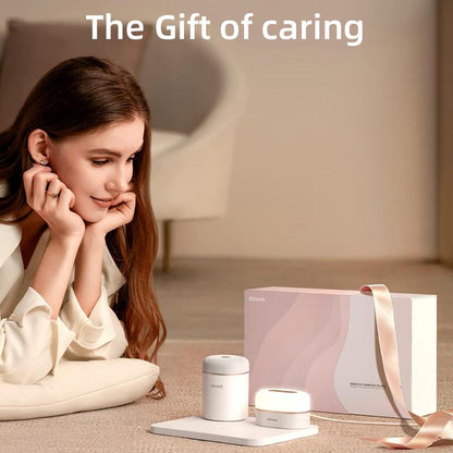 EZVALO Birthday Gifts for Women, 3 in 1 Charger Station with Wireless Phone Charger, LED Night Light, Bluetooth Speaker, Thank You Gift Relaxing Gift Box for Women, Men, Mom, Girlfriend, White