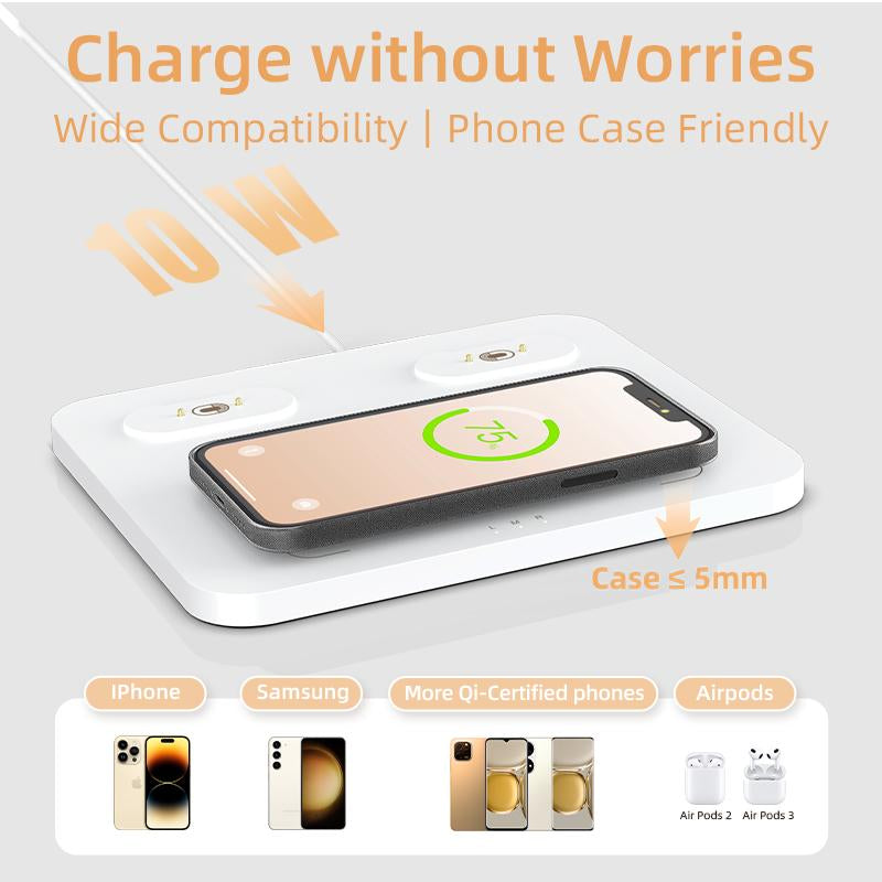 EZVALO Birthday Gifts for Women, 3 in 1 Charger Station with Wireless Phone Charger, LED Night Light, Bluetooth Speaker, Thank You Gift Relaxing Gift Box for Women, Men, Mom, Girlfriend, White