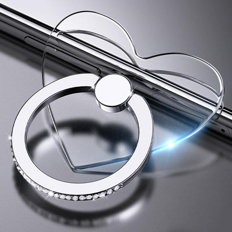 Fashion Clear Ring Phone Holder, Rhinestone Ring Design Phone Holder, Universal Phone Accessories for Iphone & Android Phone