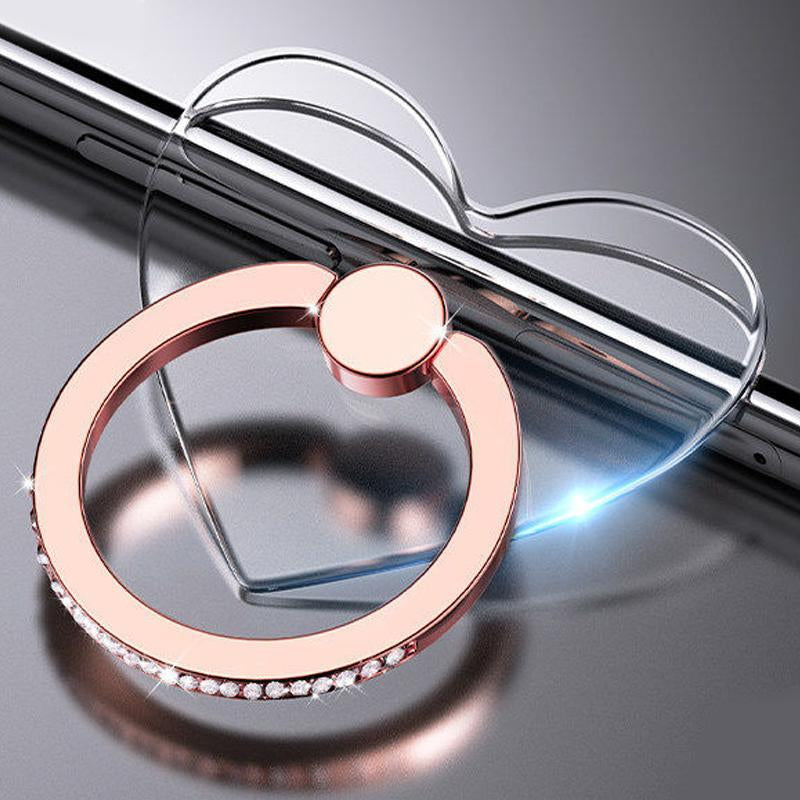 Fashion Clear Ring Phone Holder, Rhinestone Ring Design Phone Holder, Universal Phone Accessories for Iphone & Android Phone