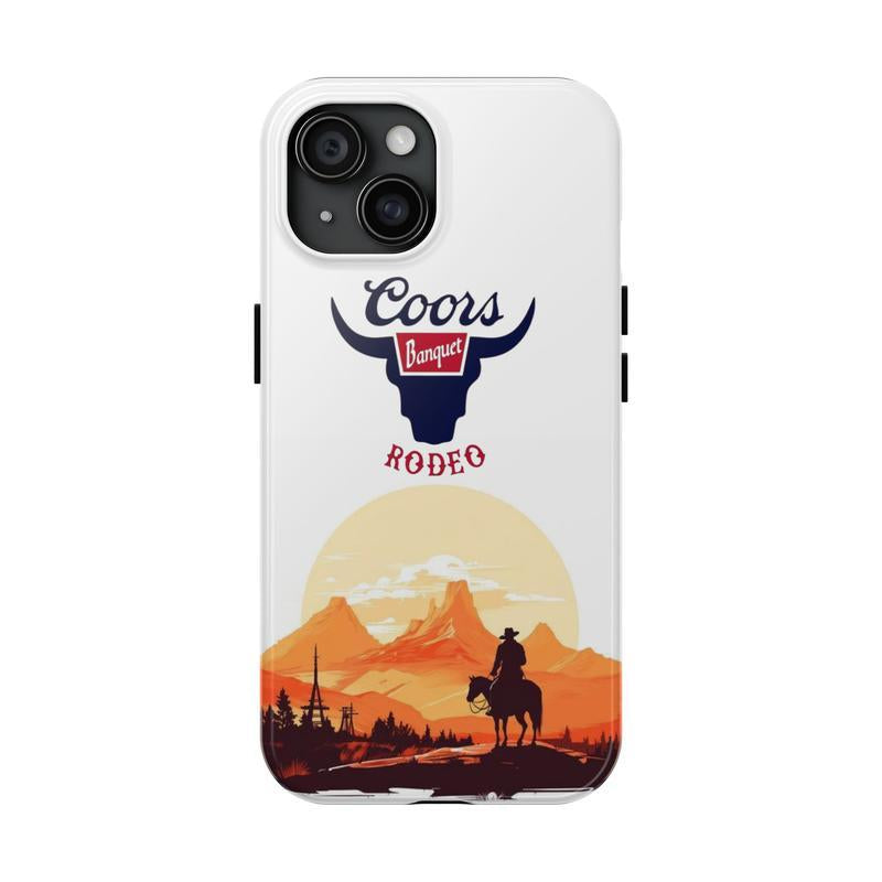 Vintage Coors Banquet Tough Phone Case, Phone Accessories, Cowboy Cowgirl Phone Case