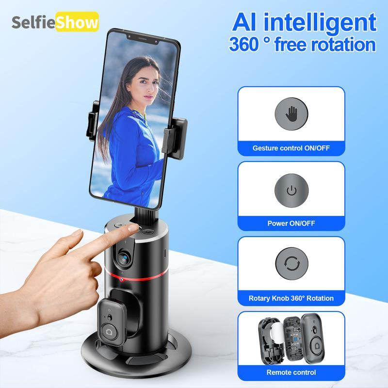 Phone Gimbal Stabilizer, 360° Rotatable Phone Live Broadcast Bracket with Remote Control, Rechargeable Adjustable Phone Desktop Stand for Phone Shooting, Phone Photography Accessories